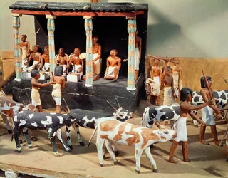 Funerary model of a census of livestock, from the Tomb of Meketre, Thebes, Middle Kingdom (detail)