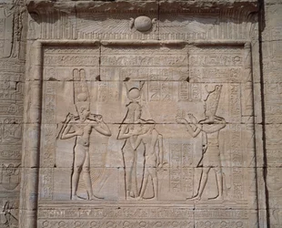 View of the Low Reliefs of the Temple of the Goddess Hathor in Denderah