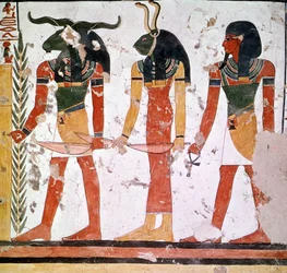 Tomb of Nefertari with the Khnum and Sekeuti Gods