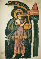Woman Playing a Lyre, 5th-6th Century
