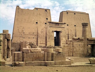 View of the First Pylon of the Temple of Horus