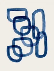 Indigo Flowing Shapes