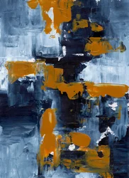 Indigo Orange Abstract