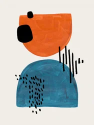 Orange Blue Abstract Shapes