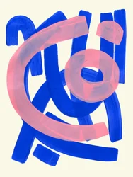 Vibrant Blue Pink Abstract