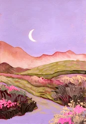 Moonlit Valley Path
