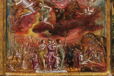Portable altar: central panel depicting an allegory of the Christian Knight (detail)