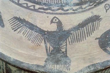 Open-winged bird of prey, from upper face of a large vessel, Fasa ware, c.2000 BC (detail)
