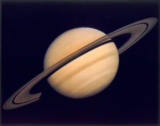 Saturn and Its Rings, Photographed by Voyager 1