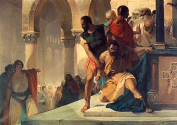 Fazio Being Dragged from Temple of St Sophia in Constantinople, by Eleuterio Pagliano
