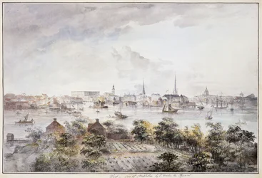 A View of Stockholm from Kungsholmen with the Royal Palace and Storkyrkan, Tyskakyrkan, Katarinakyrka and Riddarholmskyrkan