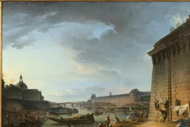View of Paris from the Embankment beneath the Pont Neuf