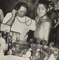 Medicine in the USSR. Illustration from USSR Builds Socialism