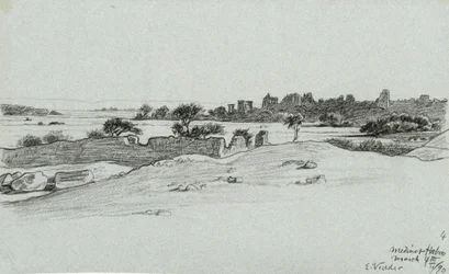 From 30 Drawings of Nile Journey: Medine & Haboo