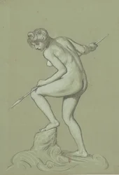 Girl Spearing Dolphin