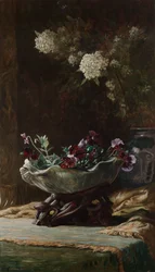 Pansies and Spirea