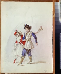 Dancing pair in Polish dress