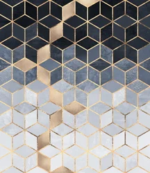 Abstract Gold Cubes