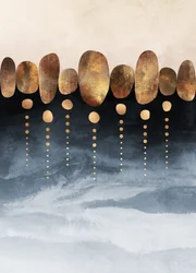 Golden Blue Abstract