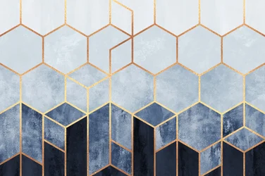 Modern Geometric Blue Hexagons