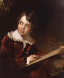 Young Boy Writing