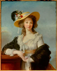 Portrait of Yolande Gabrielle Martine de Polastron, Duchess of Polignac (1749-1793) with the Straw Hat