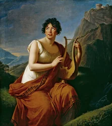 Portrait of the author Baronne Anne Louise Germaine de Staël 1766-1817 as Corinne on Cape Misenum