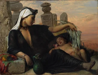 An Egyptian Fellah Woman with her Baby