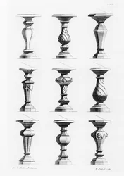 Pedestals, from A Book of Architecture, by James Gibbs, published 1739