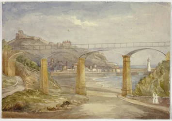 Scarborough (recto), and Sketch of House with Mother and Children (verso)