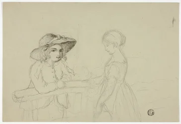 Two Girls at Gate