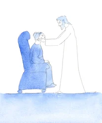 After Confession: Christ took my face in His hands and said to me: "Well done"! In this way He showed His delight in my sincere Confession this morning in the Sacrament of Penance