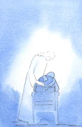 At the Easter Vigil, Christ leaned over my chair, showing how delighted