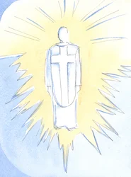 Christ - almost unbearingly dazzling, regal and powerful - now reigns in heaven, true man and true God, our High Priest