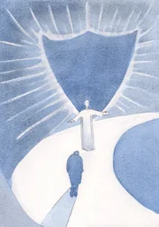 Christ is our guide, who both shields us at present from Heaven