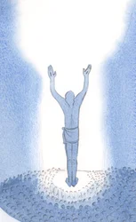 Christ stands amongst us at the Mass and prays for sinners by offering His once-for-all Sacrifice