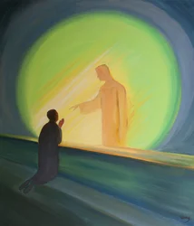 Jesus reaches out to us in Holy Communion to ease our burdens and give us joy