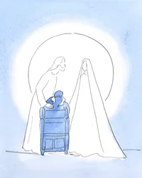 Our Blessed Lady was with me, with her Son, offering an Easter greeting. They were both delighted by my joy at seeing them, and my joy at knowing they are happy in Heaven