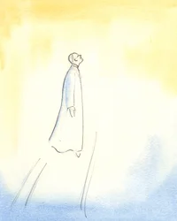 Pope John Paul II soars on high, after his death, proceeding swiftly into Heaven, so complete was his union with God, and so great his holiness, simplicity and purity