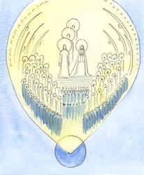 The Kingdom of Heaven, where God reigns in glory, extends as far as Earth: to each place, or each soul, where God