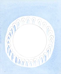 The Three Divine Persons are united and active in the unity of the Godhead, as if circling in unceasing communion