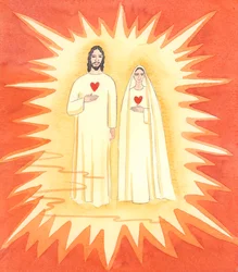The Two Holy Hearts: I was shown the sinless Christ, and His Immaculate Mother, in the Radiant Light of Heaven