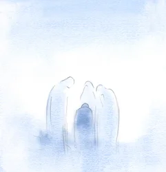 The saints leaned forward, in great concern, like parents comforting a child who has been frightened by a bad dream
