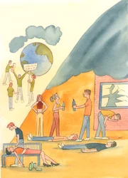 There are many dangers to earthly life, such as pollution and famine