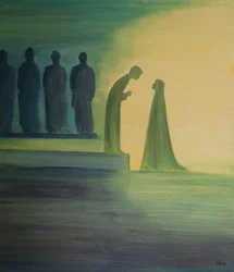 When the child Jesus was found in the Temple, He leaned forward, quietly explaining to His Holy Mother (with infinite kindness) that His work had already begun.