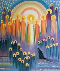 When we pray at Mass we are united with Christ in Glory and with the gathering of His saints and the souls of Purgatory