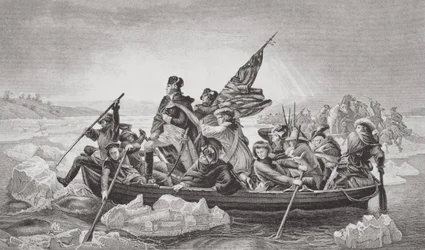 Washington crossing the Delaware near Trenton, New Jersey, Christmas 1776, from ‘Illustrations of English and Scottish History’, Volume II