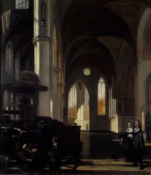 The Interior of a Gothic Church