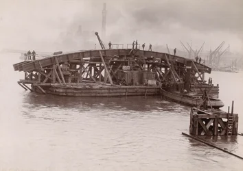 Construction of Vauxhall Bridge, London