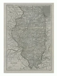 Map of Illinois, USA, c1910s